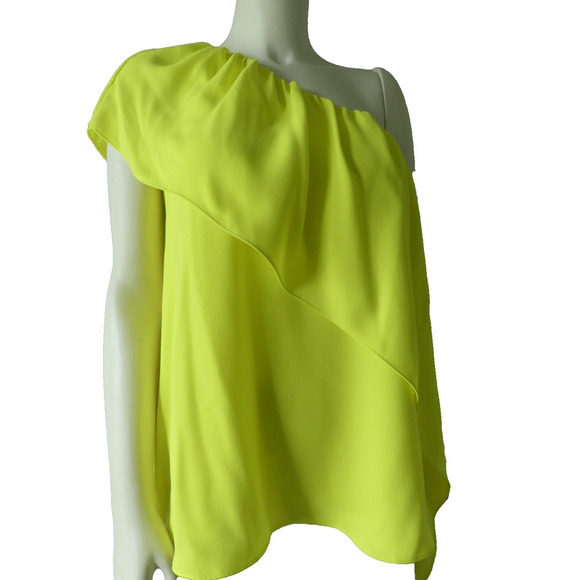 Trina Turk Tops - Trina Turk Satisfied One-Shoulder Top NWT Yellow Layer Flutter Flowy Summer Sz M